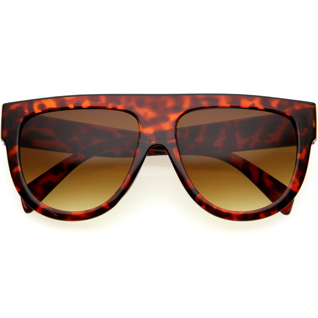 Kids Oversize Flat Top Glamorous Round Sunglasses D147