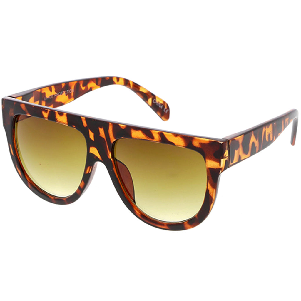 Kids Oversize Flat Top Glamorous Round Sunglasses D147