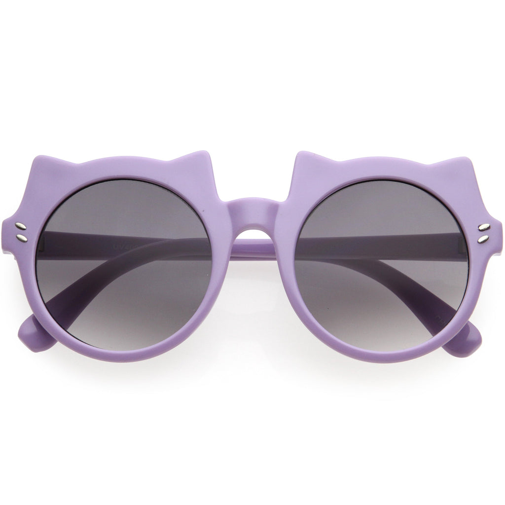 Kids Cat Ears Oversize Round Cat Sunglasses D148