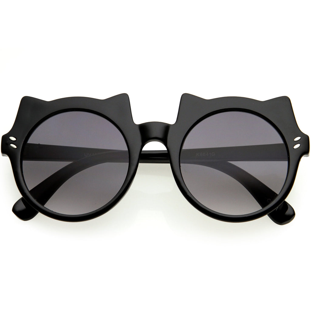 Kids Cat Ears Oversize Round Cat Sunglasses D148