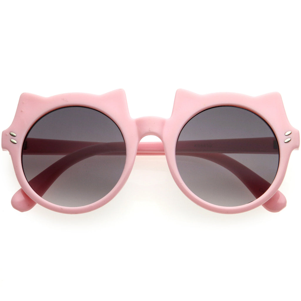 Kids Cat Ears Oversize Round Cat Sunglasses D148