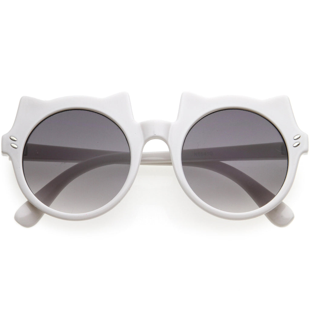 Kids Cat Ears Oversize Round Cat Sunglasses D148