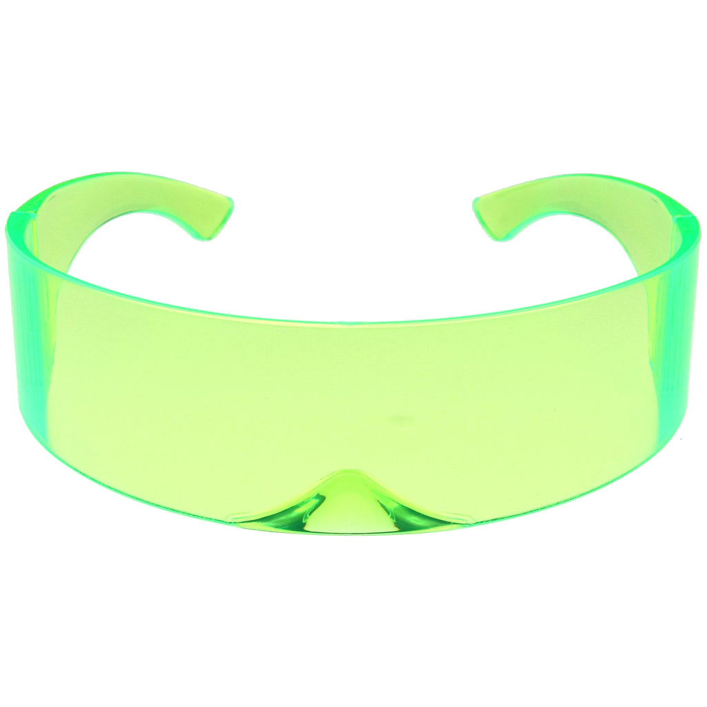 Futuristic Retro Color Tinted Wrap Around Shield Sunglasses D175