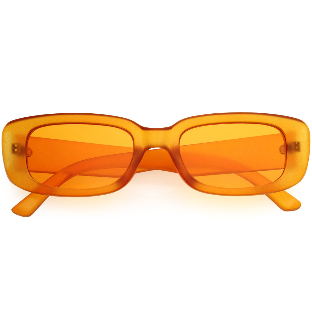 Wide Retro Rectangle Vintage Square Sunglasses D179