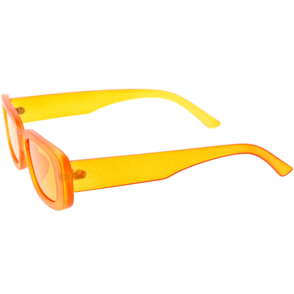Wide Retro Rectangle Vintage Square Sunglasses D179