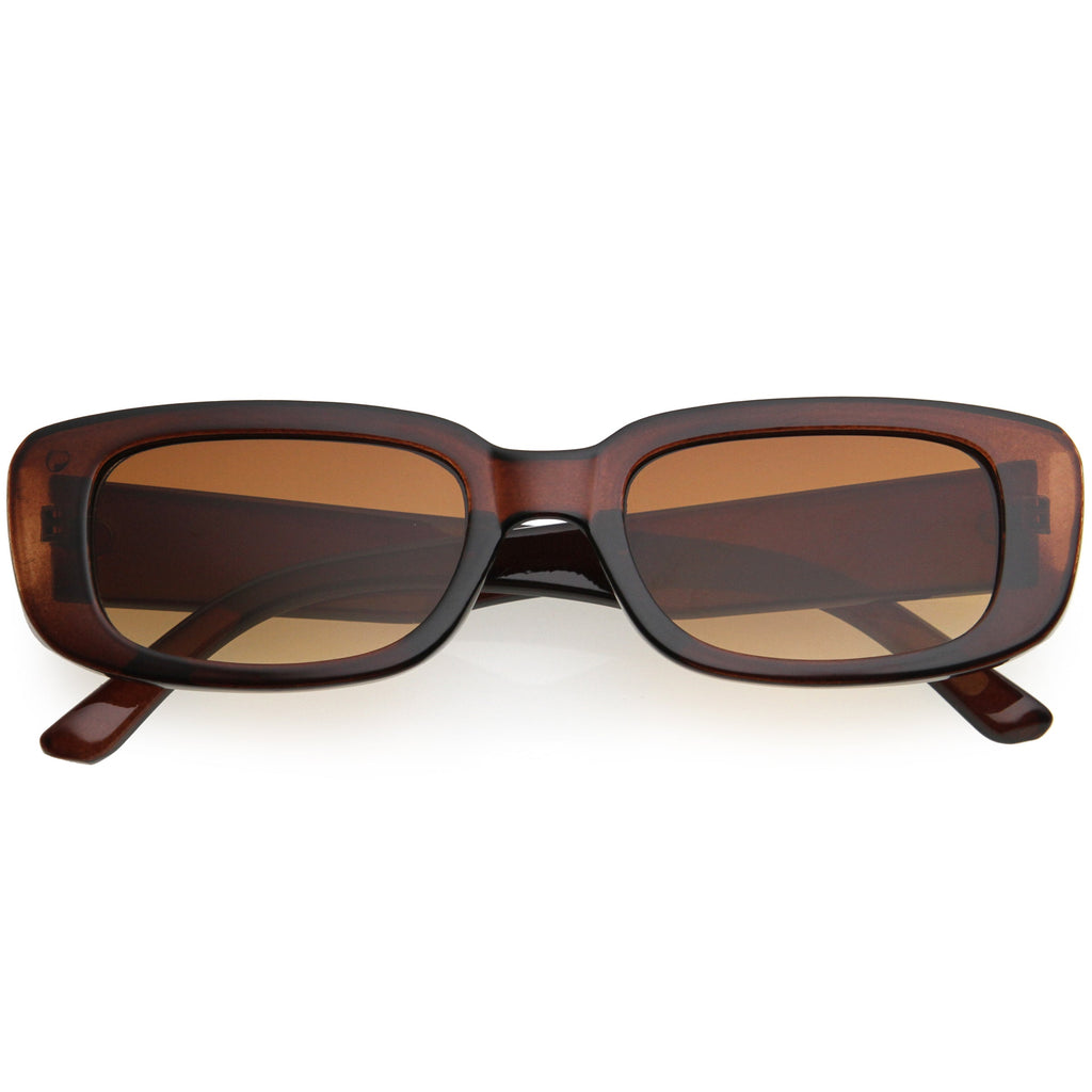 Wide Retro Rectangle Vintage Square Sunglasses D179