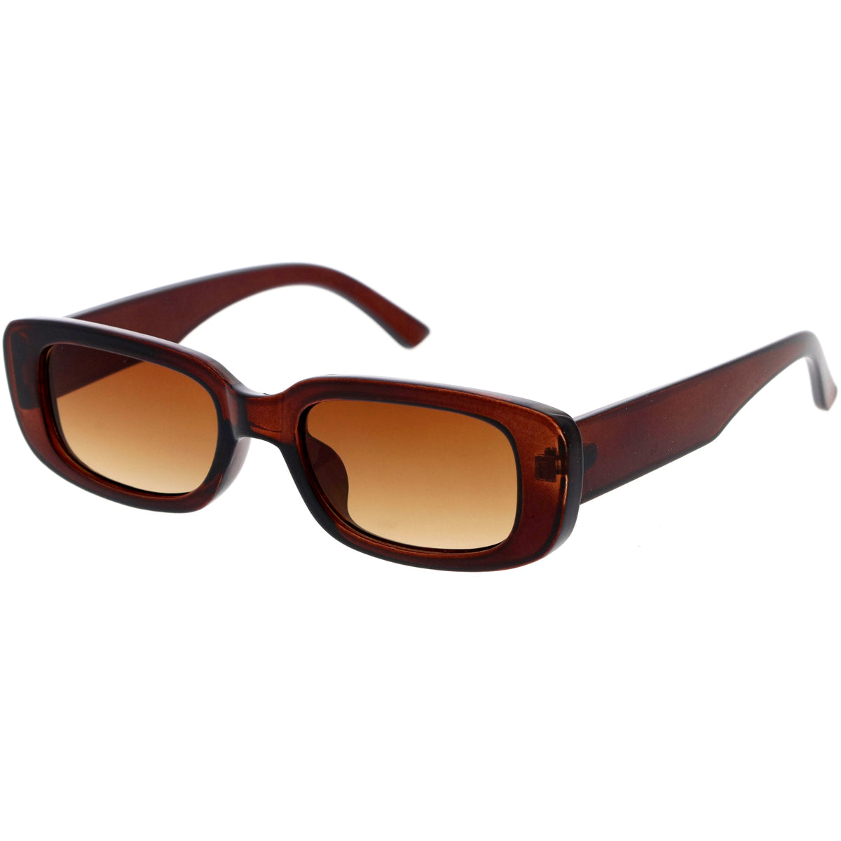 Wide Retro Rectangle Vintage Square Sunglasses D179