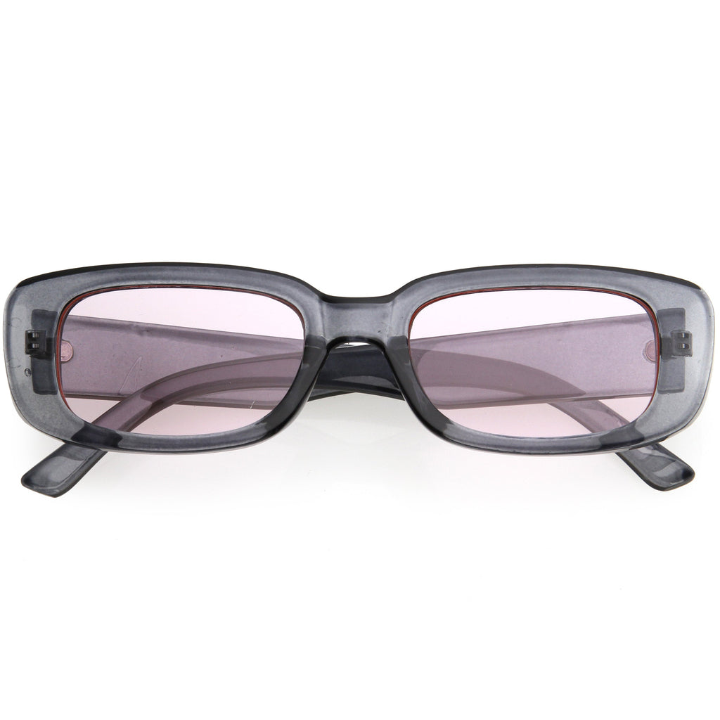 Wide Retro Rectangle Vintage Square Sunglasses D179