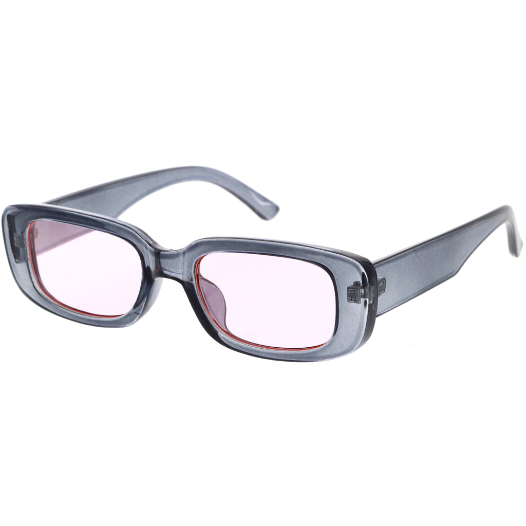 Wide Retro Rectangle Vintage Square Sunglasses D179