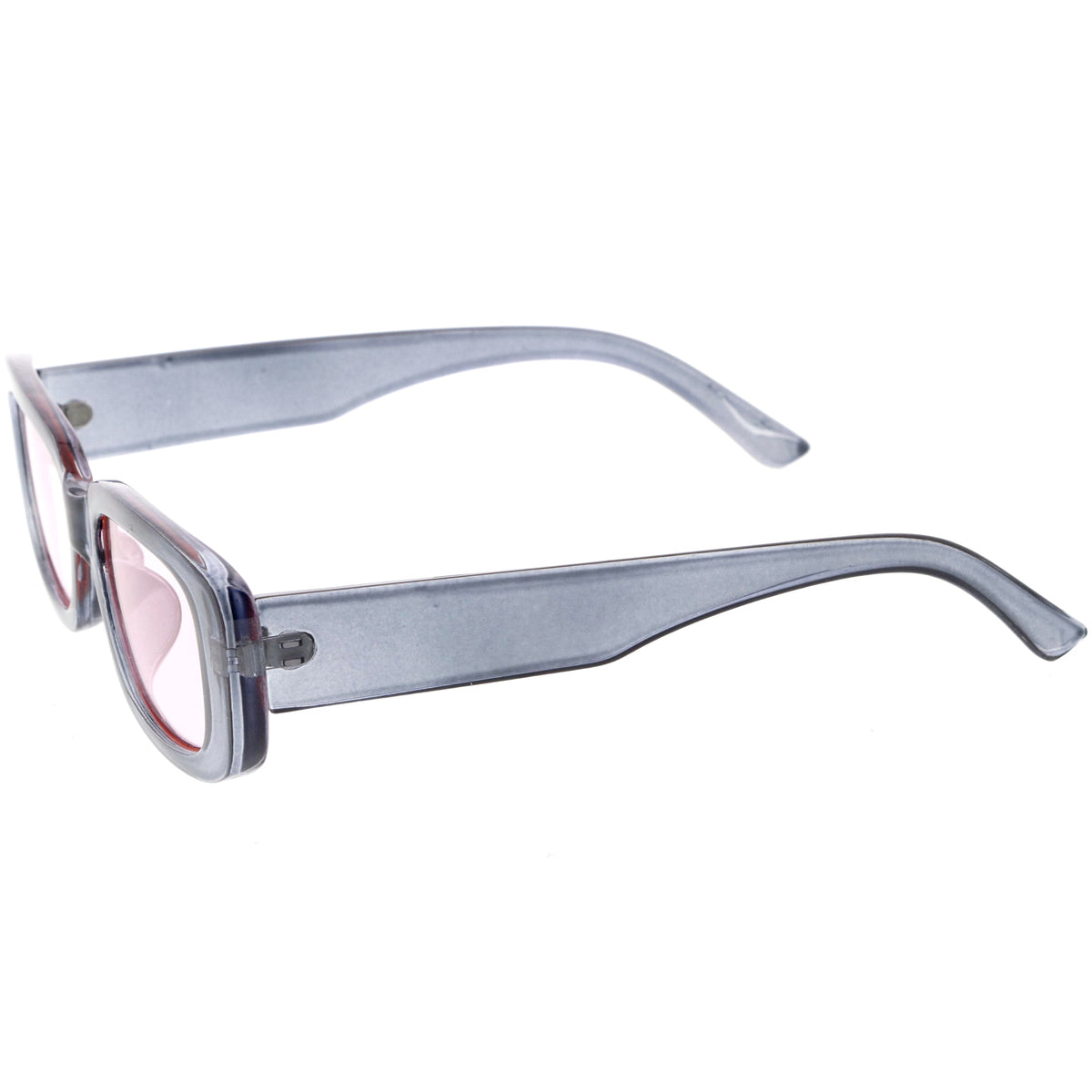 Wide Retro Rectangle Vintage Square Sunglasses D179