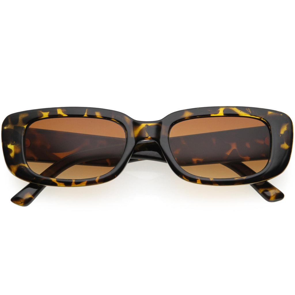 Wide Retro Rectangle Vintage Square Sunglasses D179