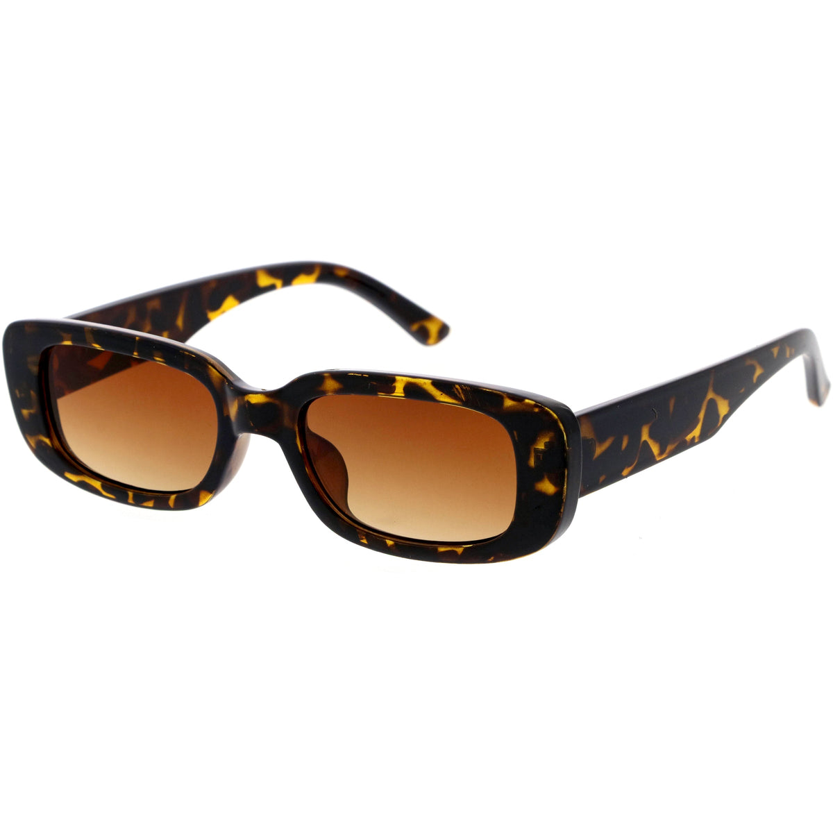 Wide Retro Rectangle Vintage Square Sunglasses D179