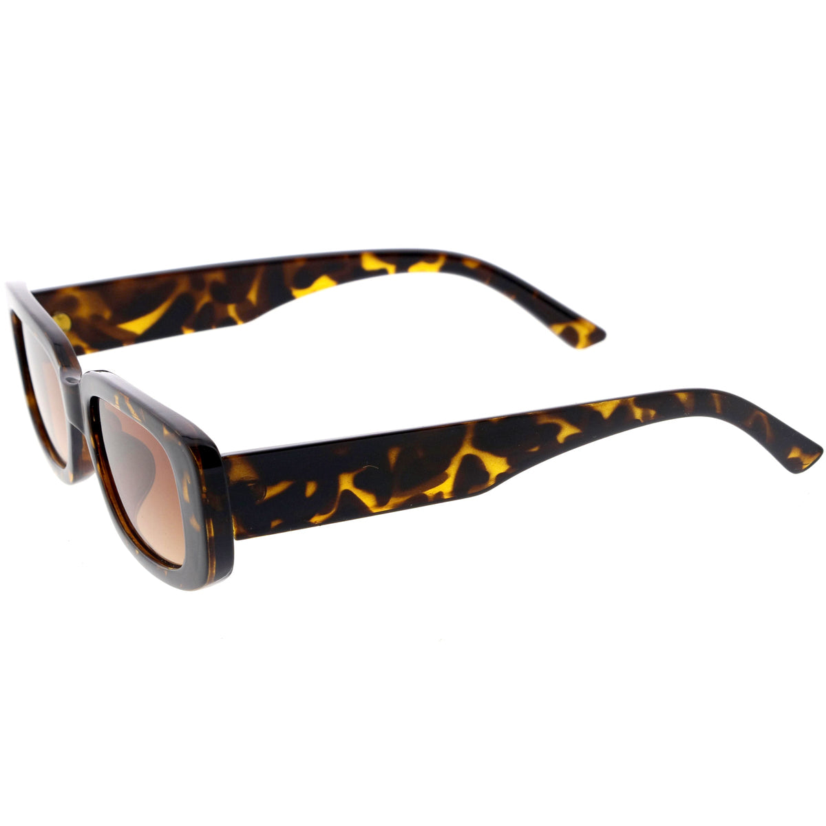 Wide Retro Rectangle Vintage Square Sunglasses D179