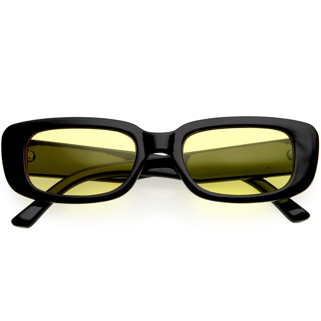 Wide Retro Rectangle Vintage Square Sunglasses D179