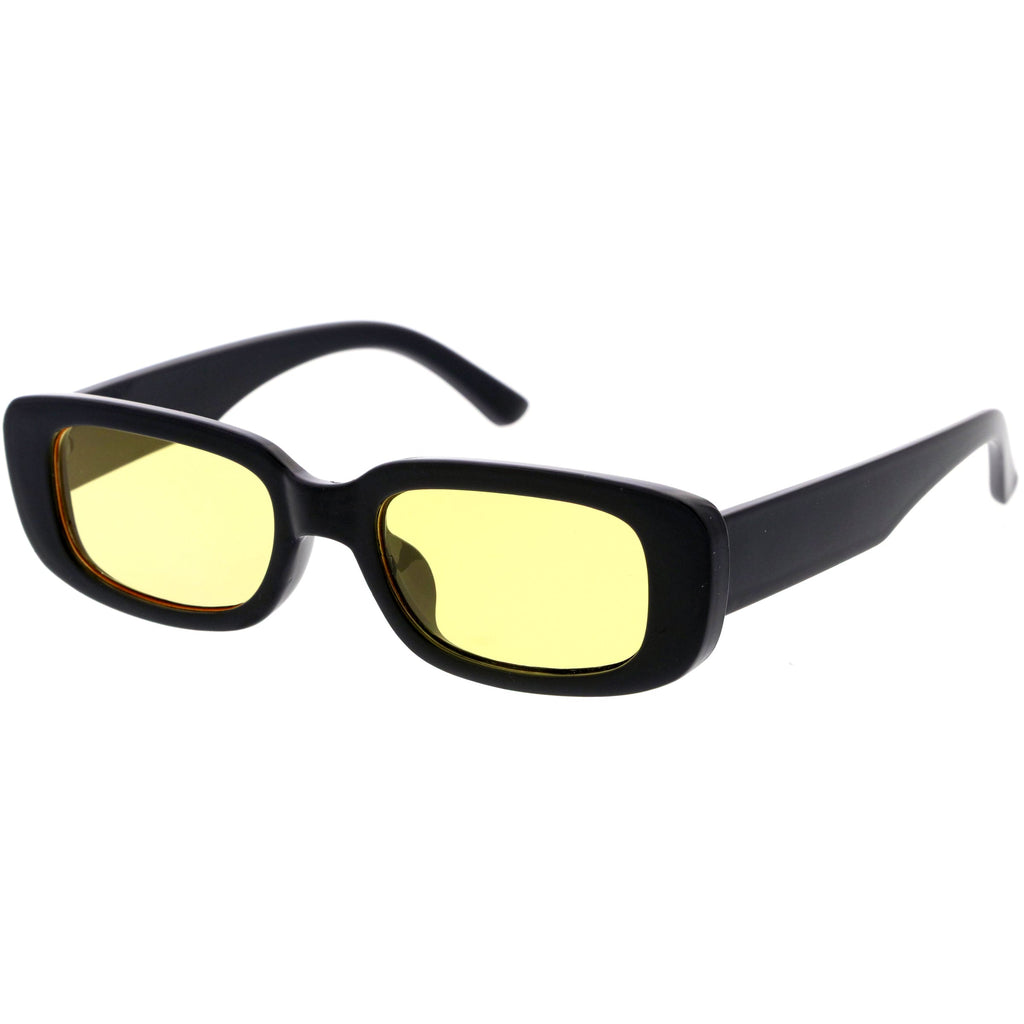 Wide Retro Rectangle Vintage Square Sunglasses D179