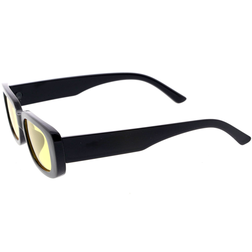 Wide Retro Rectangle Vintage Square Sunglasses D179
