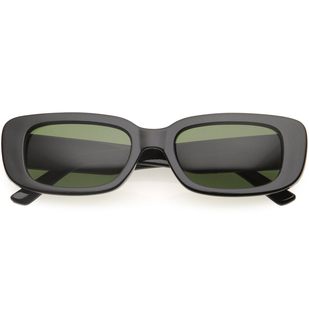 Wide Retro Rectangle Vintage Square Sunglasses D179