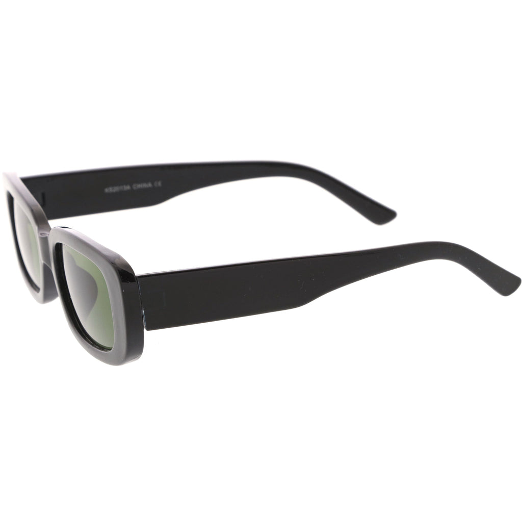 Wide Retro Rectangle Vintage Square Sunglasses D179