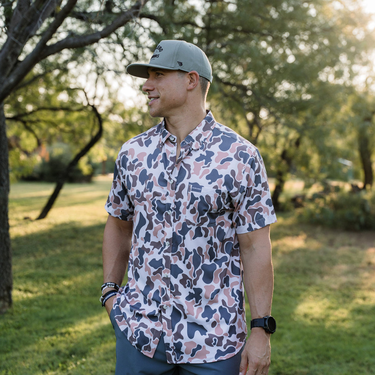 Performance Button Up - Vintage Camo