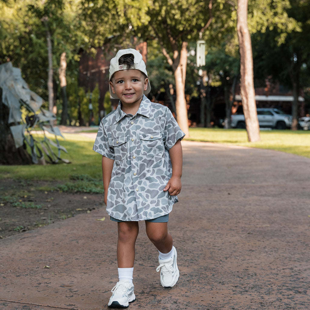 Youth Performance Western Shirt - Classic Deer Camo