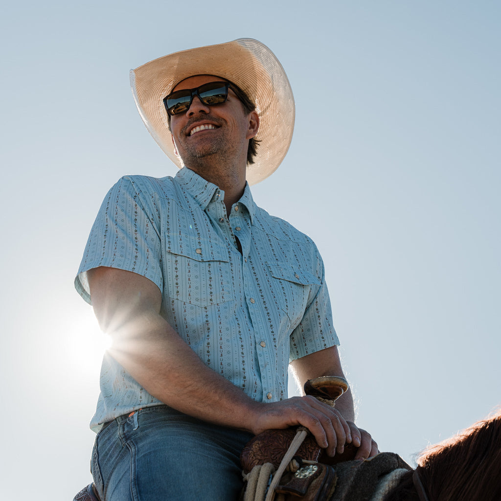 Performance Western Shirt - BURLEBO Ranch - Blue Jean