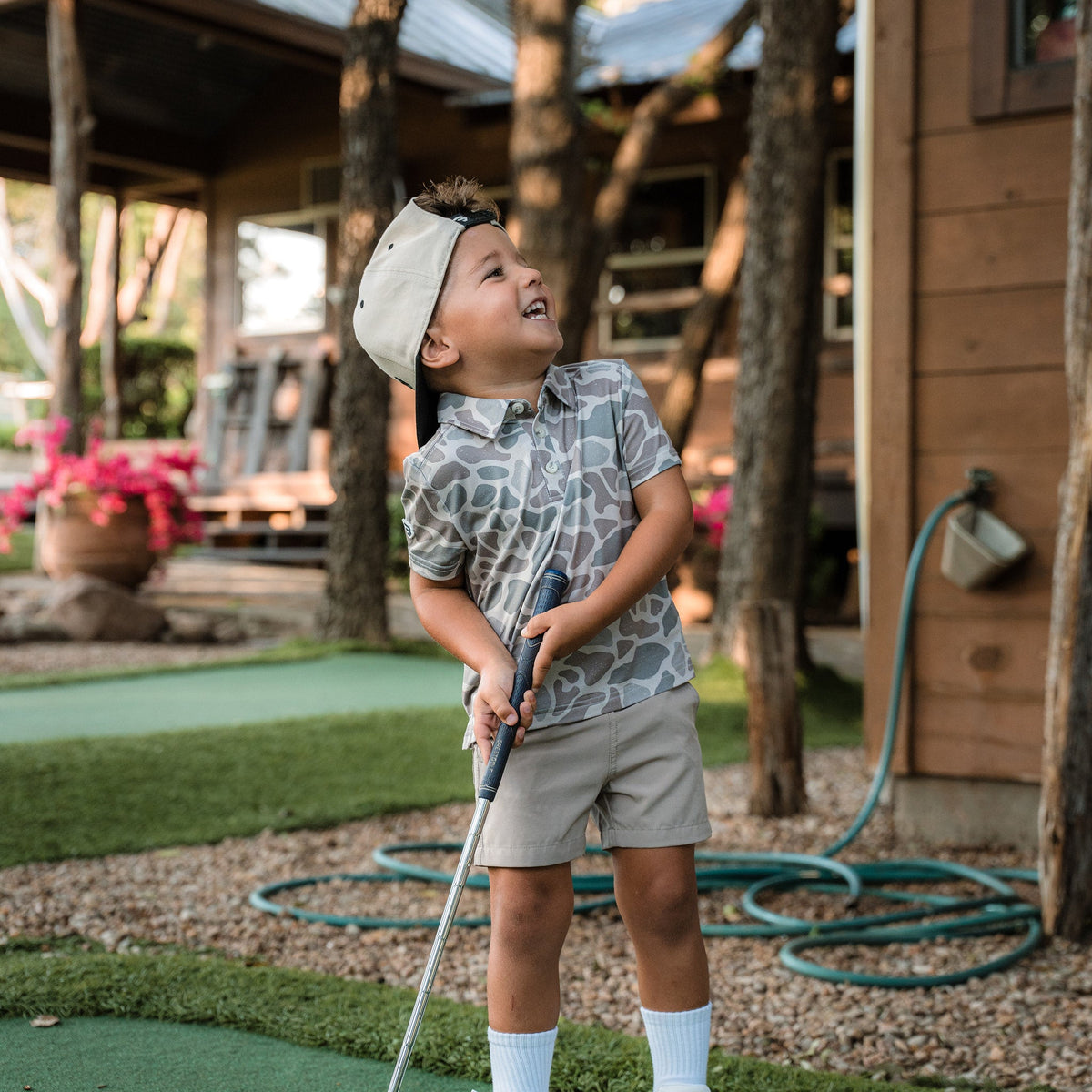 Youth Performance Polo - Classic Deer Camo