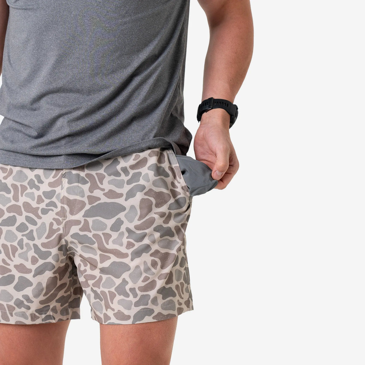 Everyday Short - Classic Deer Camo - Grey Pocket