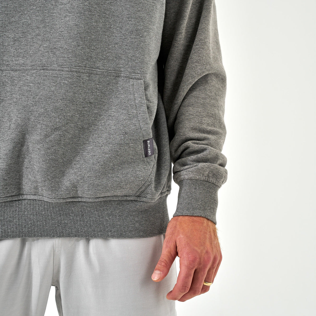 Fleece Hoodie - Ducks Flying In - Dark Heather Grey