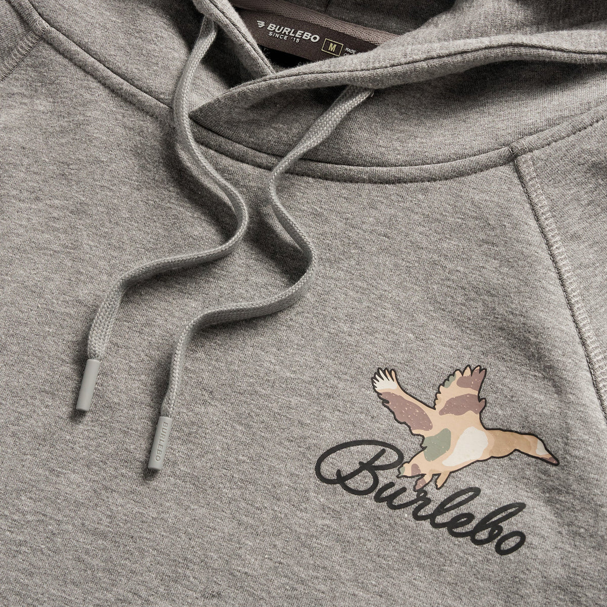 Fleece Hoodie - Ducks Flying In - Dark Heather Grey