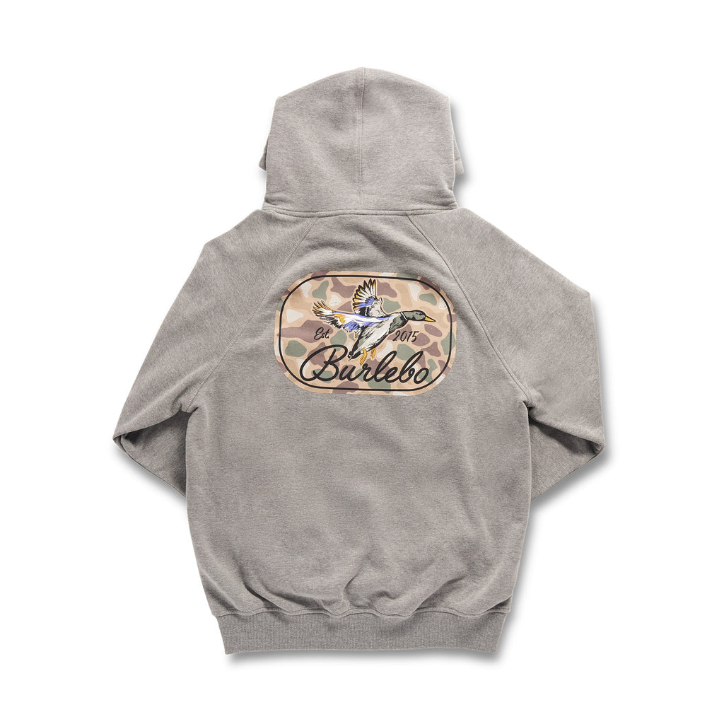 Fleece Hoodie - Ducks Flying In - Dark Heather Grey