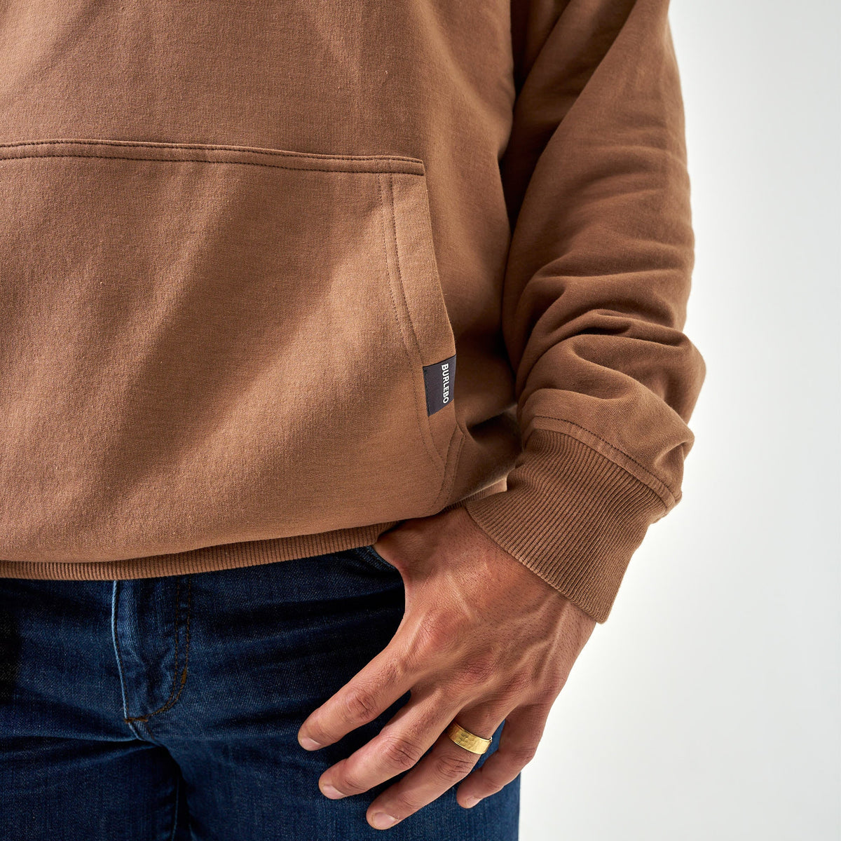 Fleece Hoodie - Heather Brown