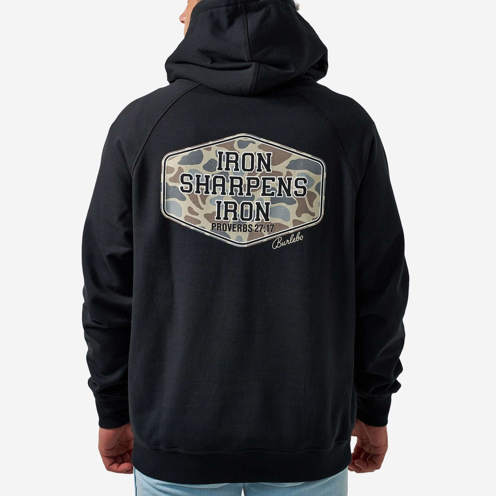 Fleece Hoodie - Iron Sharpens Iron - Black