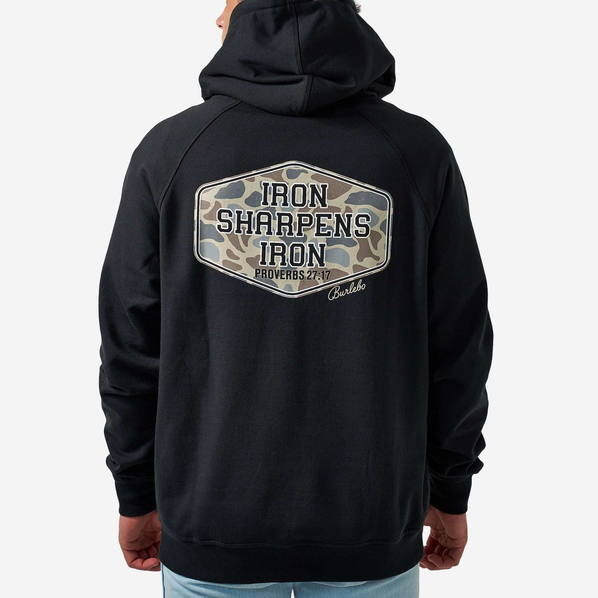 Fleece Hoodie - Iron Sharpens Iron - Black