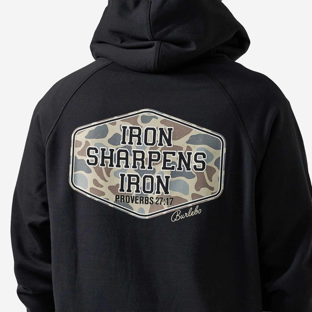 Fleece Hoodie - Iron Sharpens Iron - Black