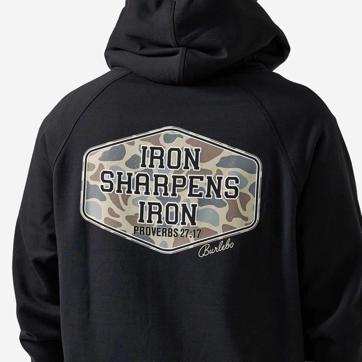 Fleece Hoodie - Iron Sharpens Iron - Black