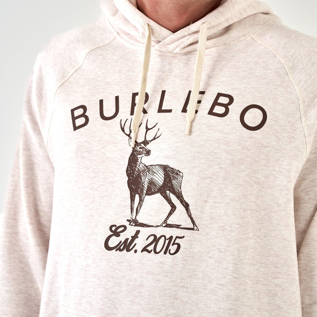 Fleece Hoodie - Whitetail Deer - Heather Oatmeal