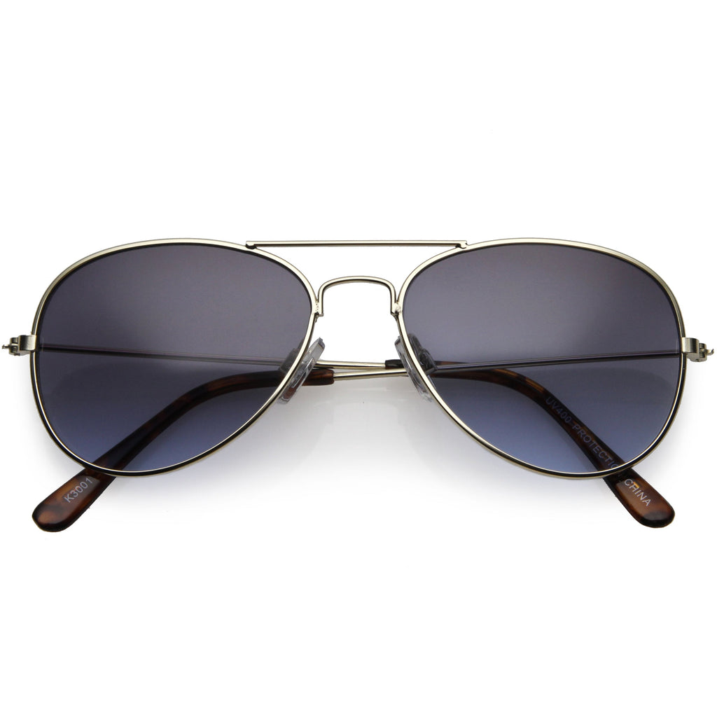 Kids Classic Slim Metal Teardrop Crossbar Small Aviator Sunglasses D021