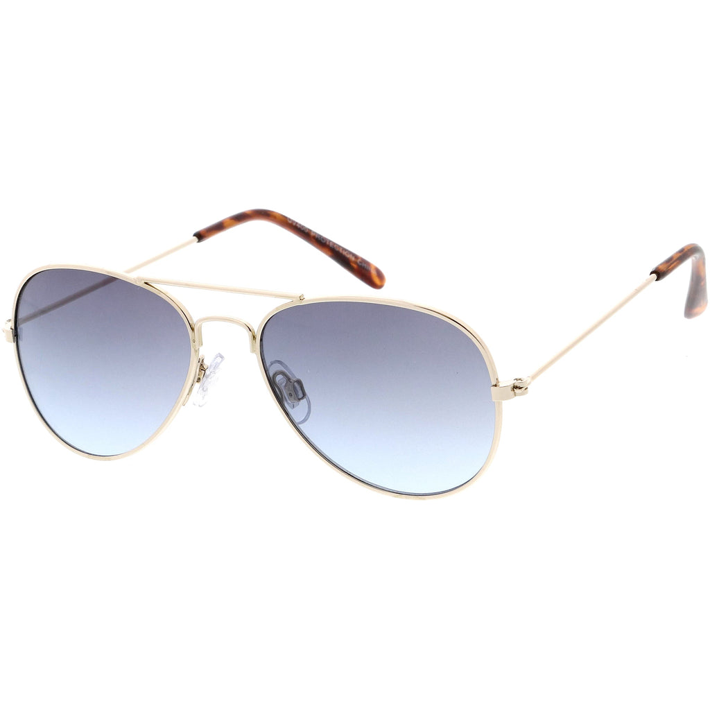 Kids Classic Slim Metal Teardrop Crossbar Small Aviator Sunglasses D021