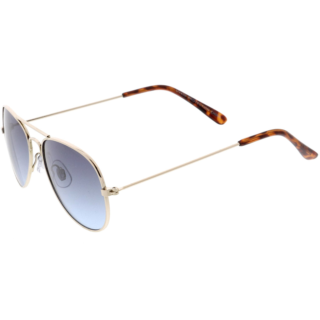 Kids Classic Slim Metal Teardrop Crossbar Small Aviator Sunglasses D021