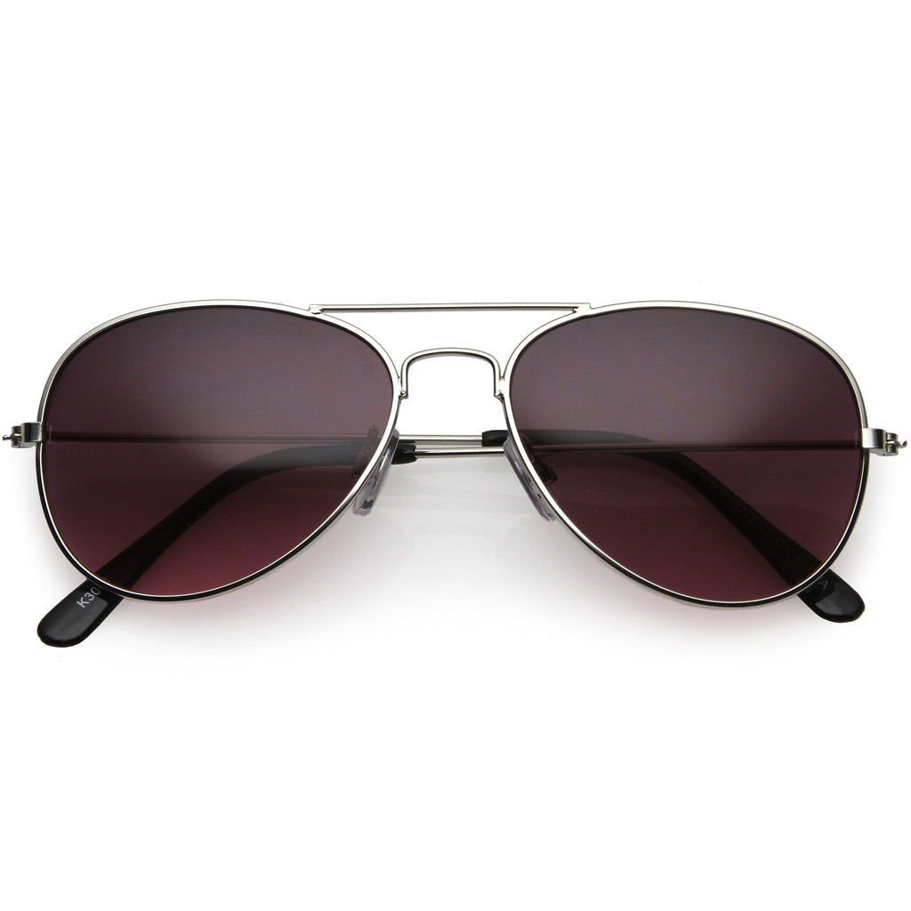 Kids Classic Slim Metal Teardrop Crossbar Small Aviator Sunglasses D021