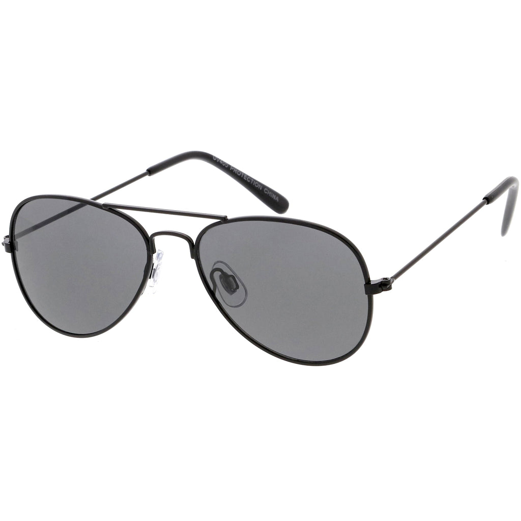 Kids Classic Slim Metal Teardrop Crossbar Small Aviator Sunglasses D021