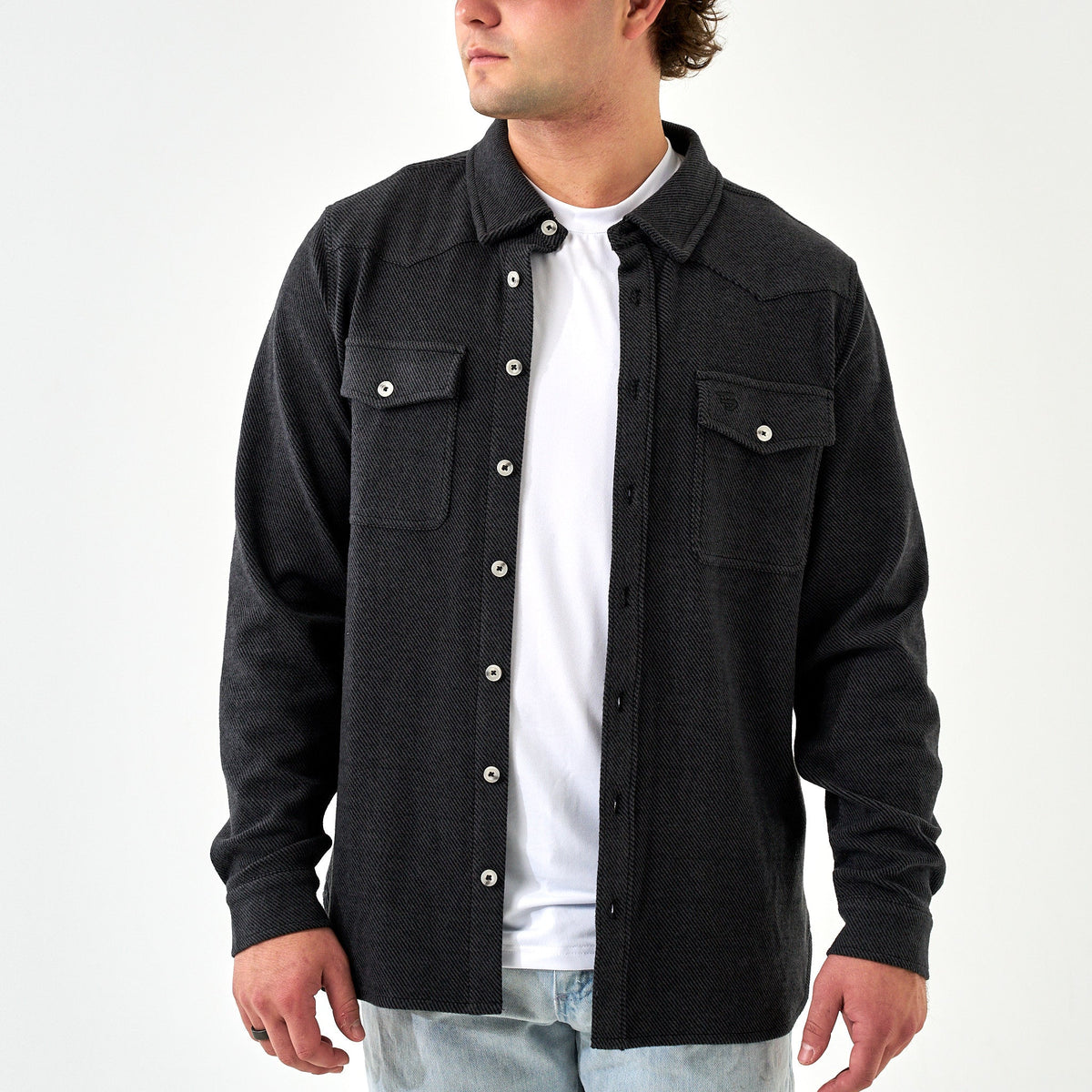 Long Sleeve -  Austin Shirt - Heather Black