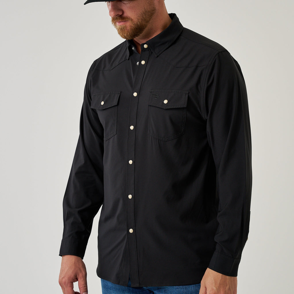 Long Sleeve Performance Western Shirt - Black