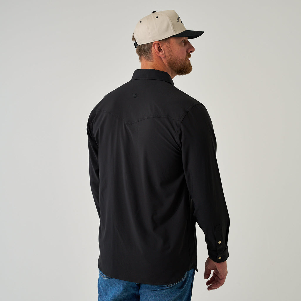 Long Sleeve Performance Western Shirt - Black