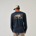 Long Sleeve Tee - BURLEBO Shotgun - Heather Navy