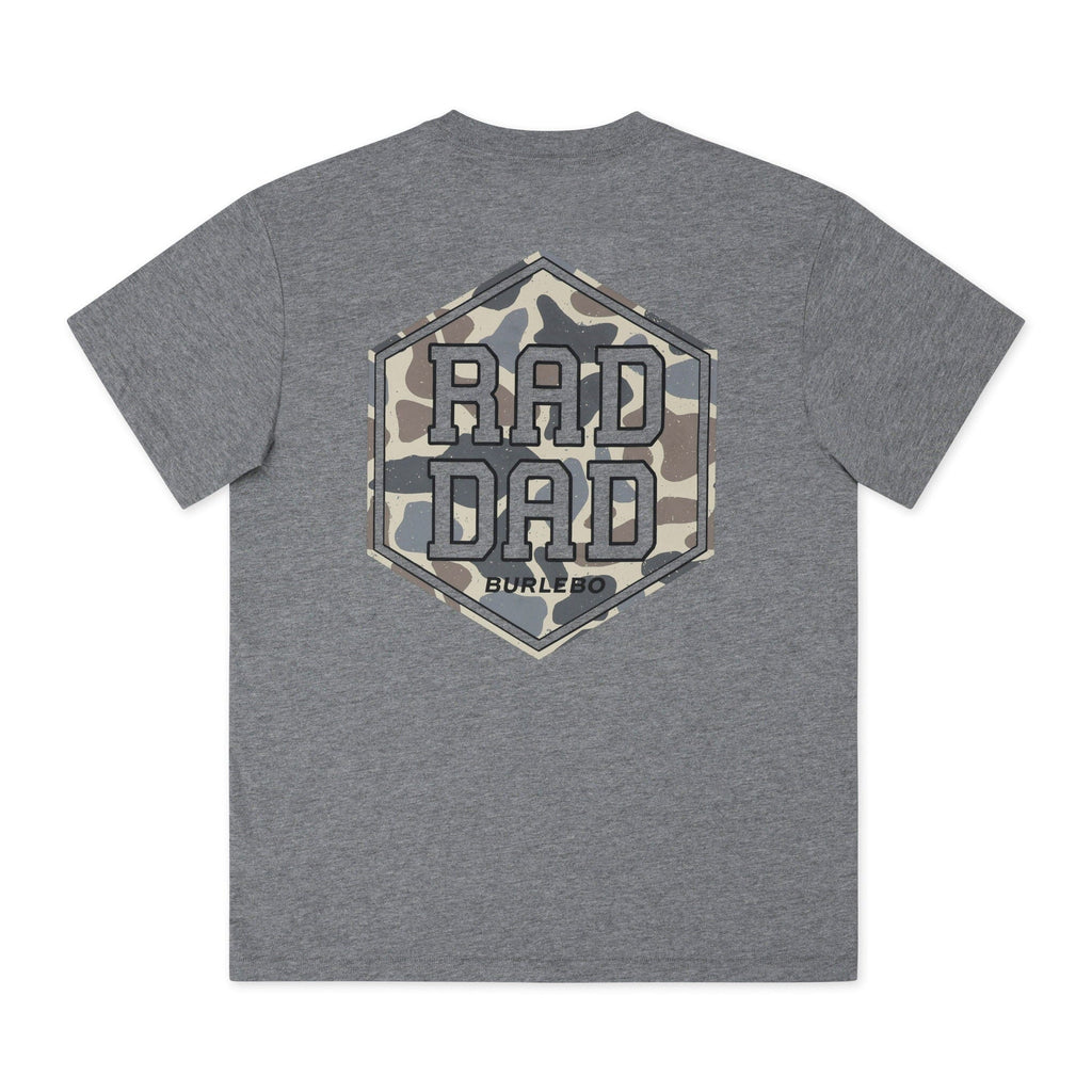 Short Sleeve Tee - Rad Dad Deer Camo - Dark Heather Grey