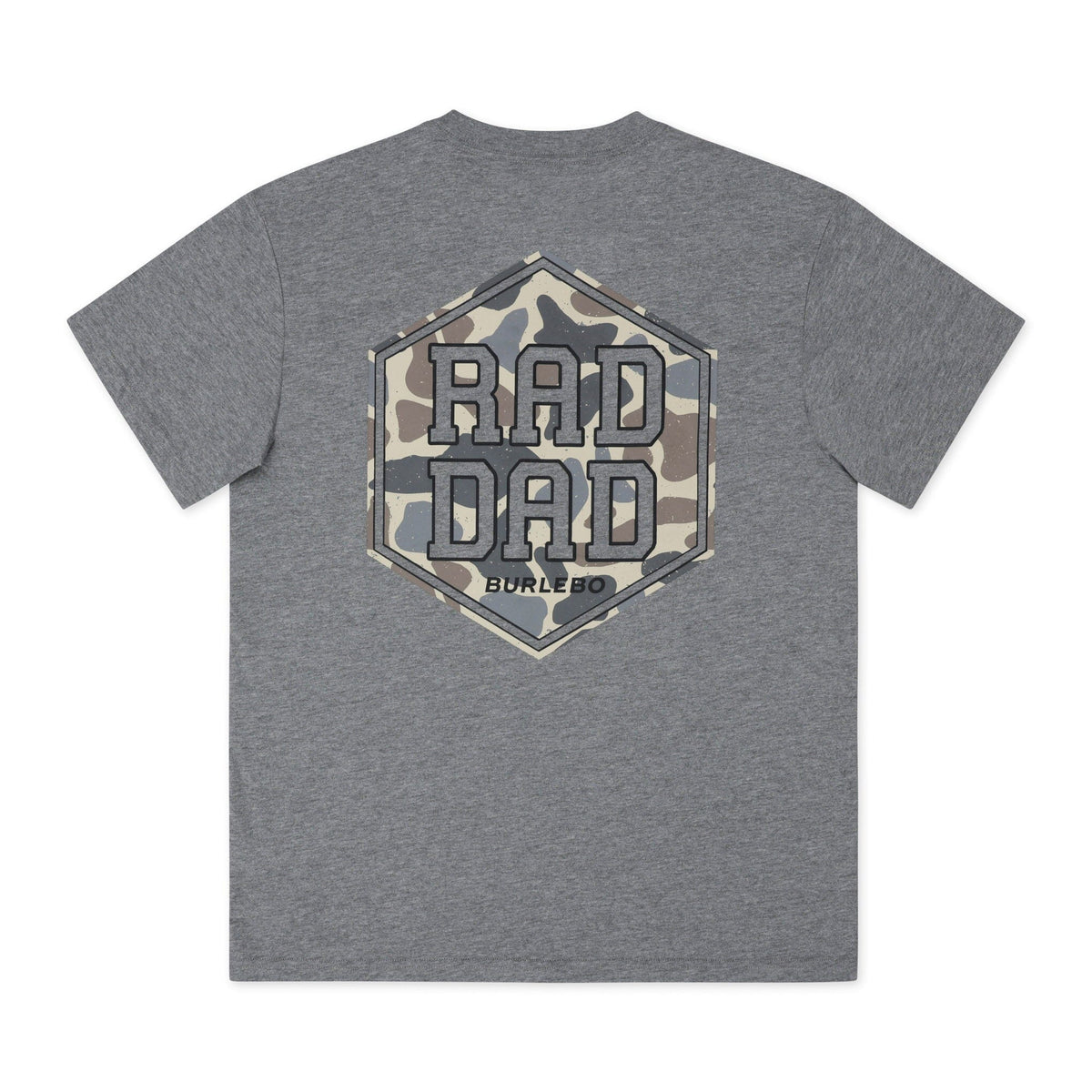 Short Sleeve Tee - Rad Dad Deer Camo - Dark Heather Grey