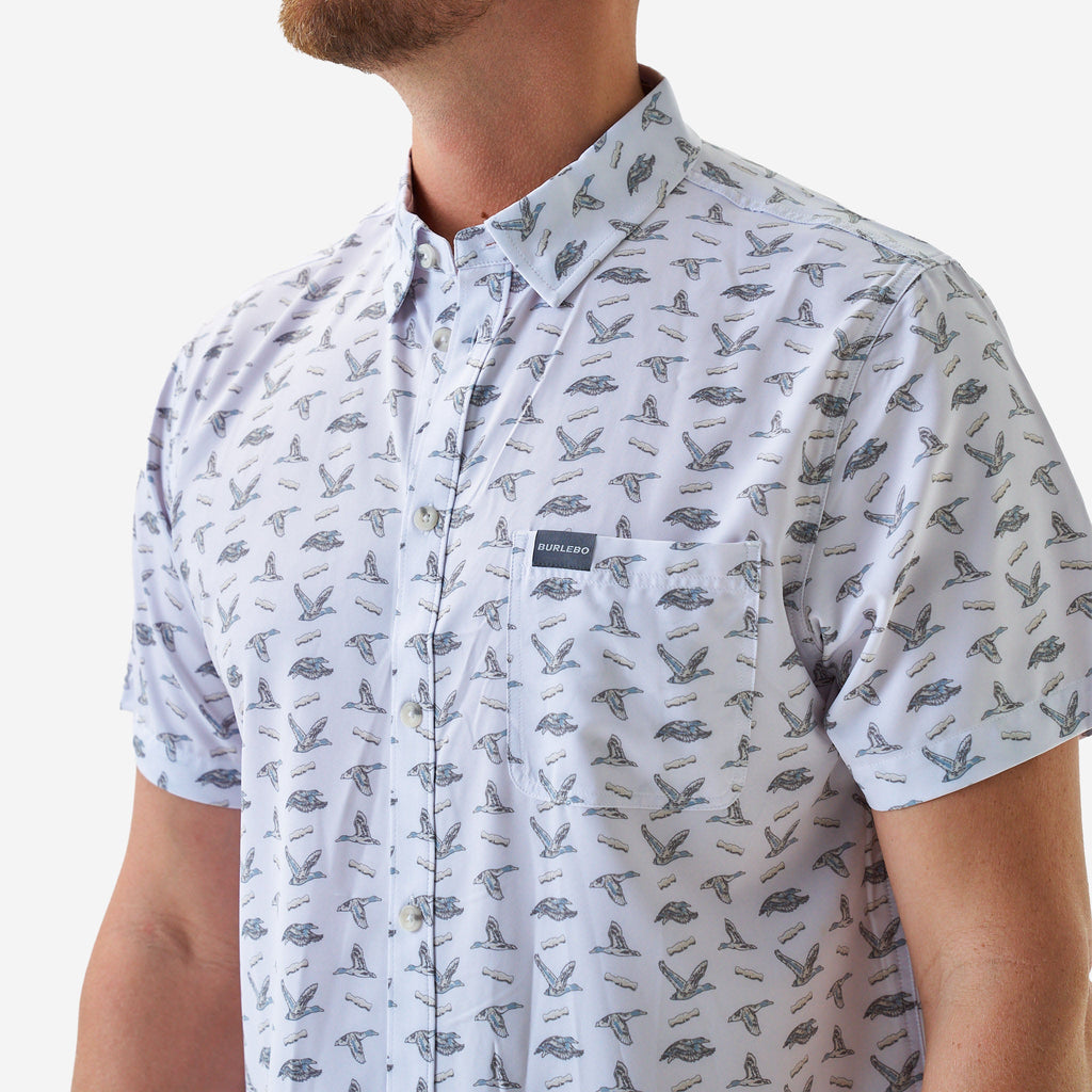 Performance Button Up - Ducks and Calls - White