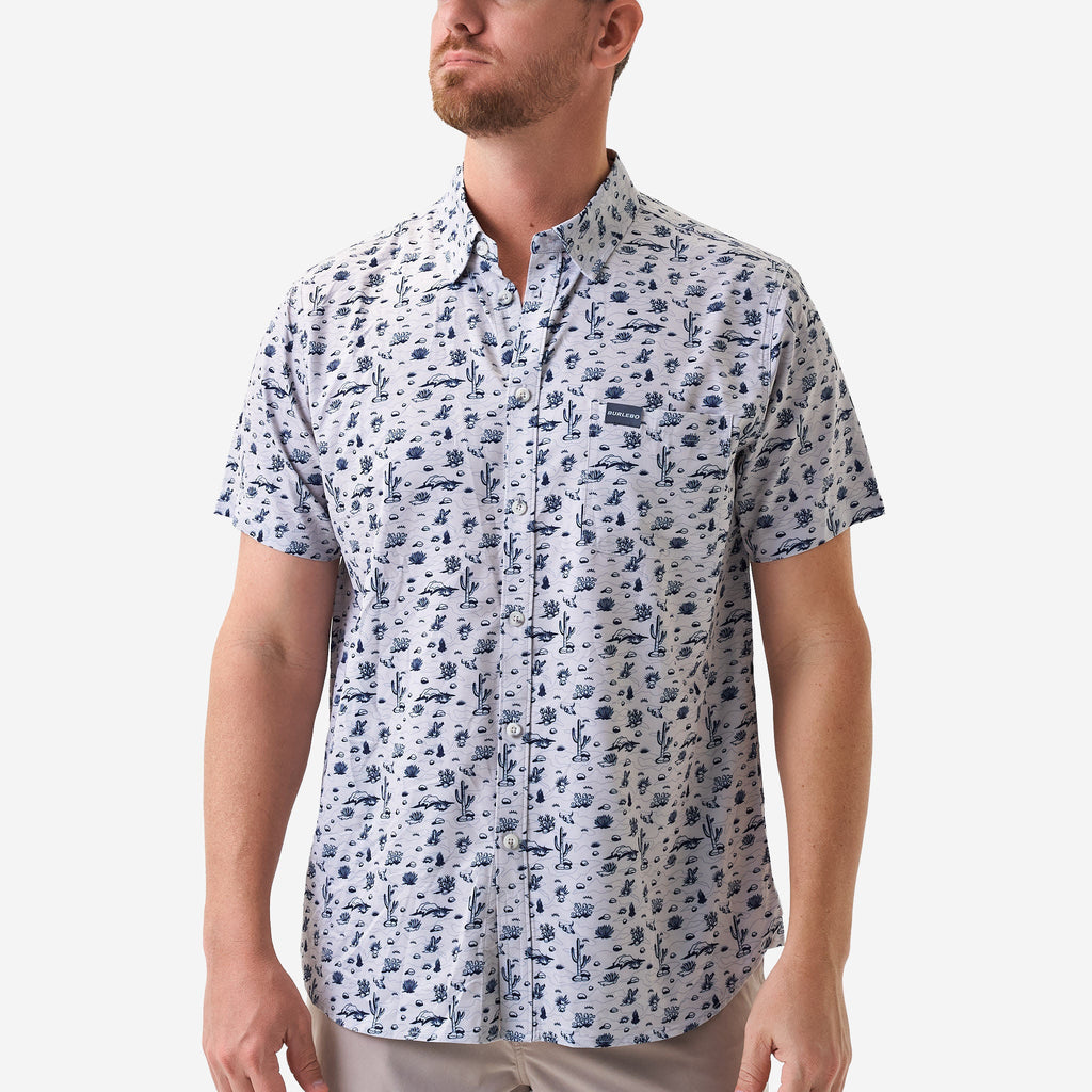 Performance Button Up - Out West - Cream