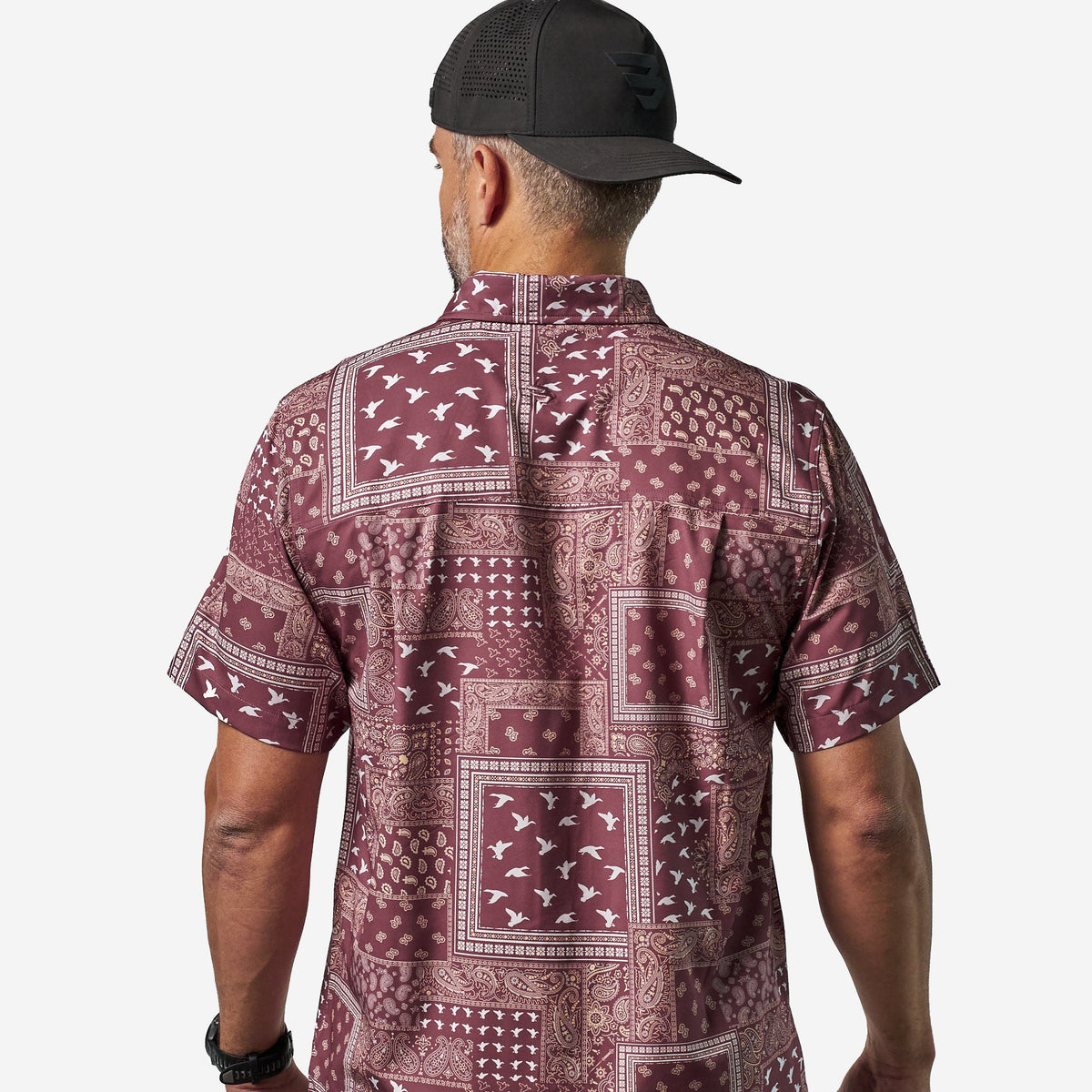 Performance Button Up - Paisley Duck - Maroon